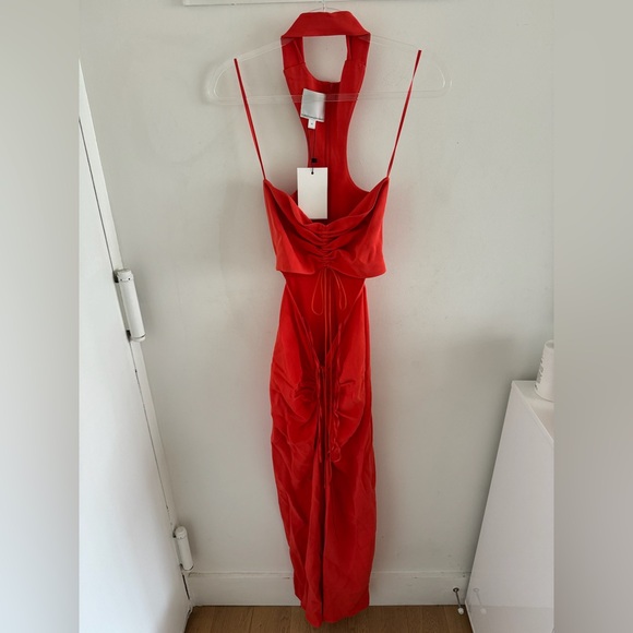 NWT Christopher Esber Reversed halter disconnect ruched dress - Picture 5 of 9